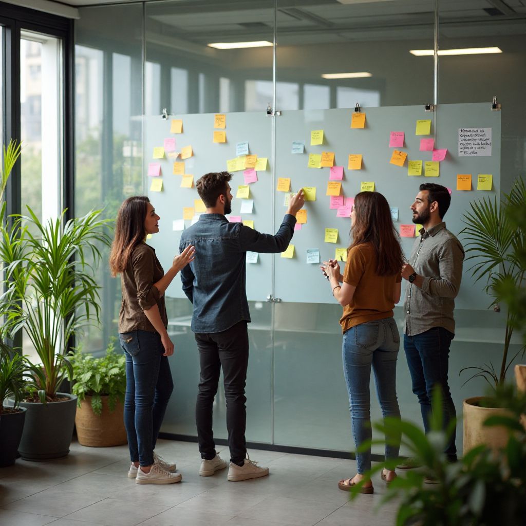 Sesiune de brainstorming pentru un nou proiect de cercetare