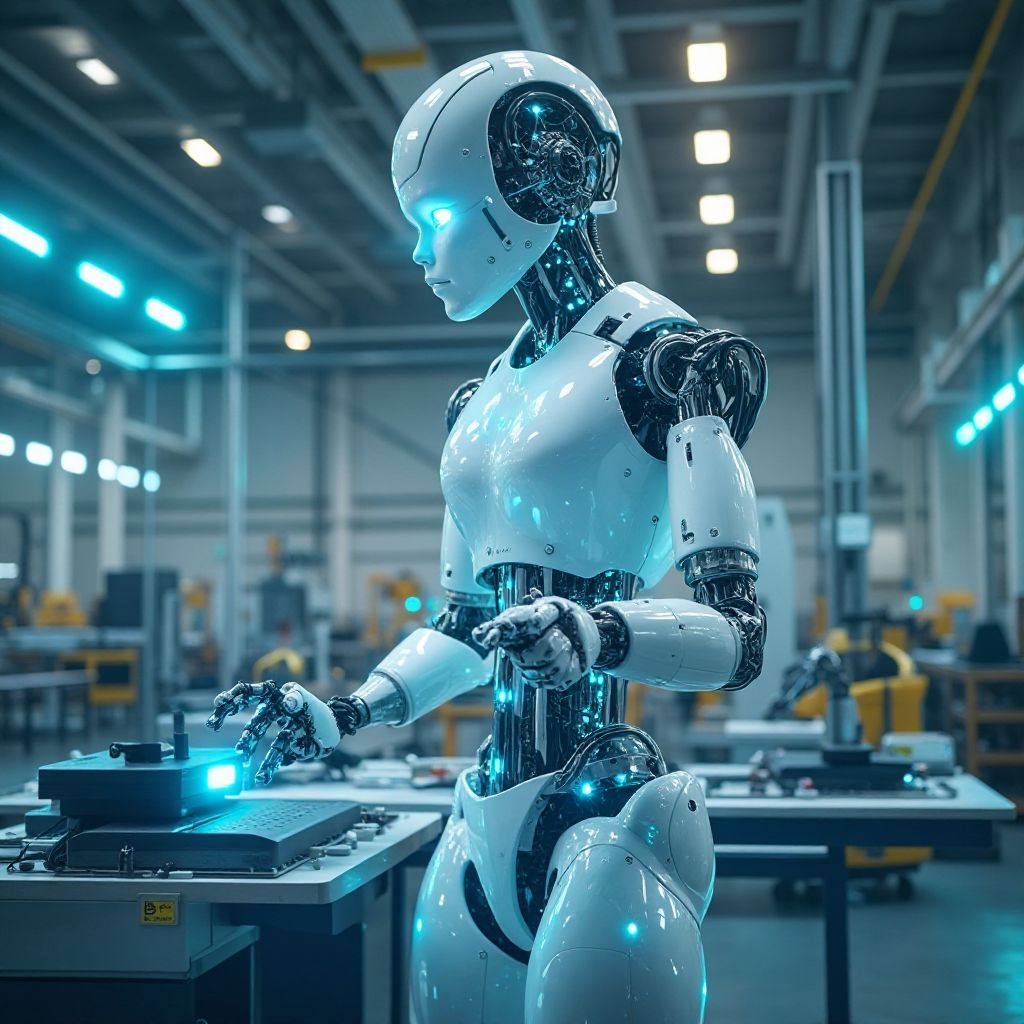 Fabrici inteligente cu roboți și sisteme AI